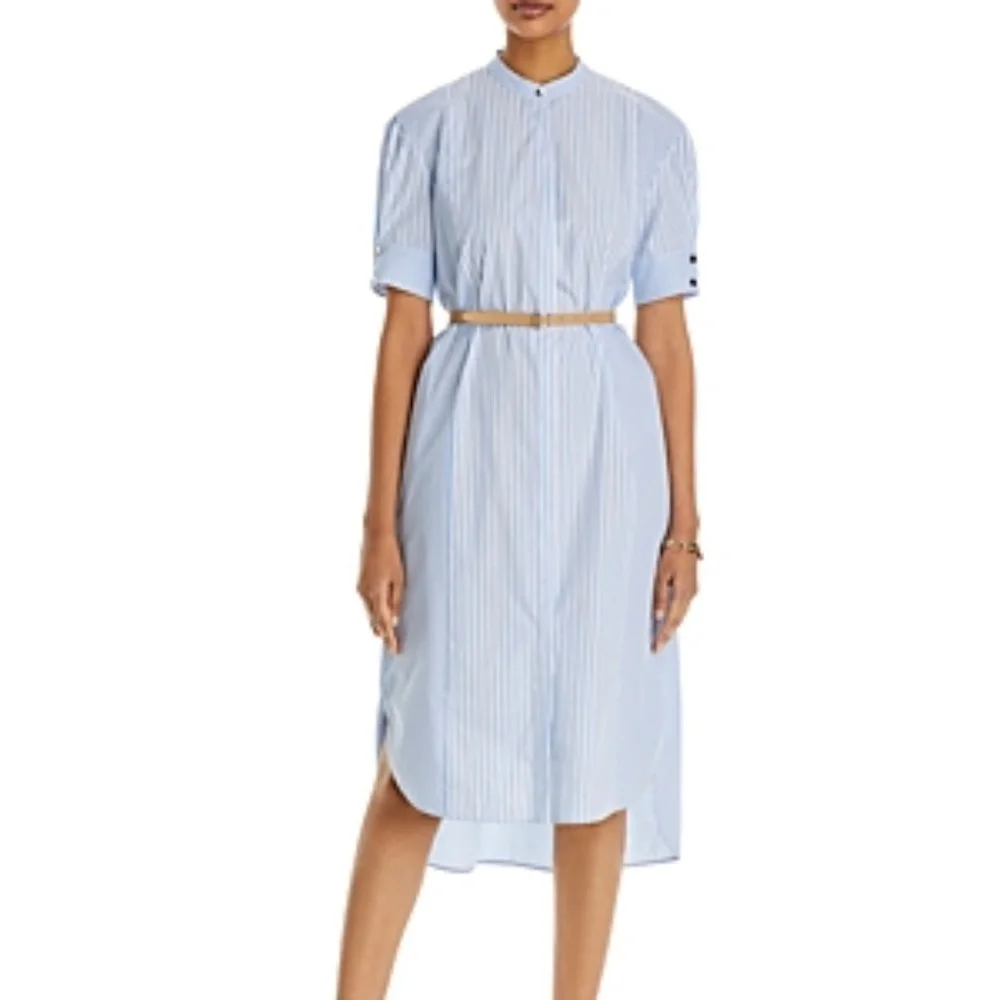 NWOT Women's Boss by Hugo Boss Desseni Stripe Cotton Midi Shirt Dress US Size 6